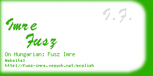 imre fusz business card
